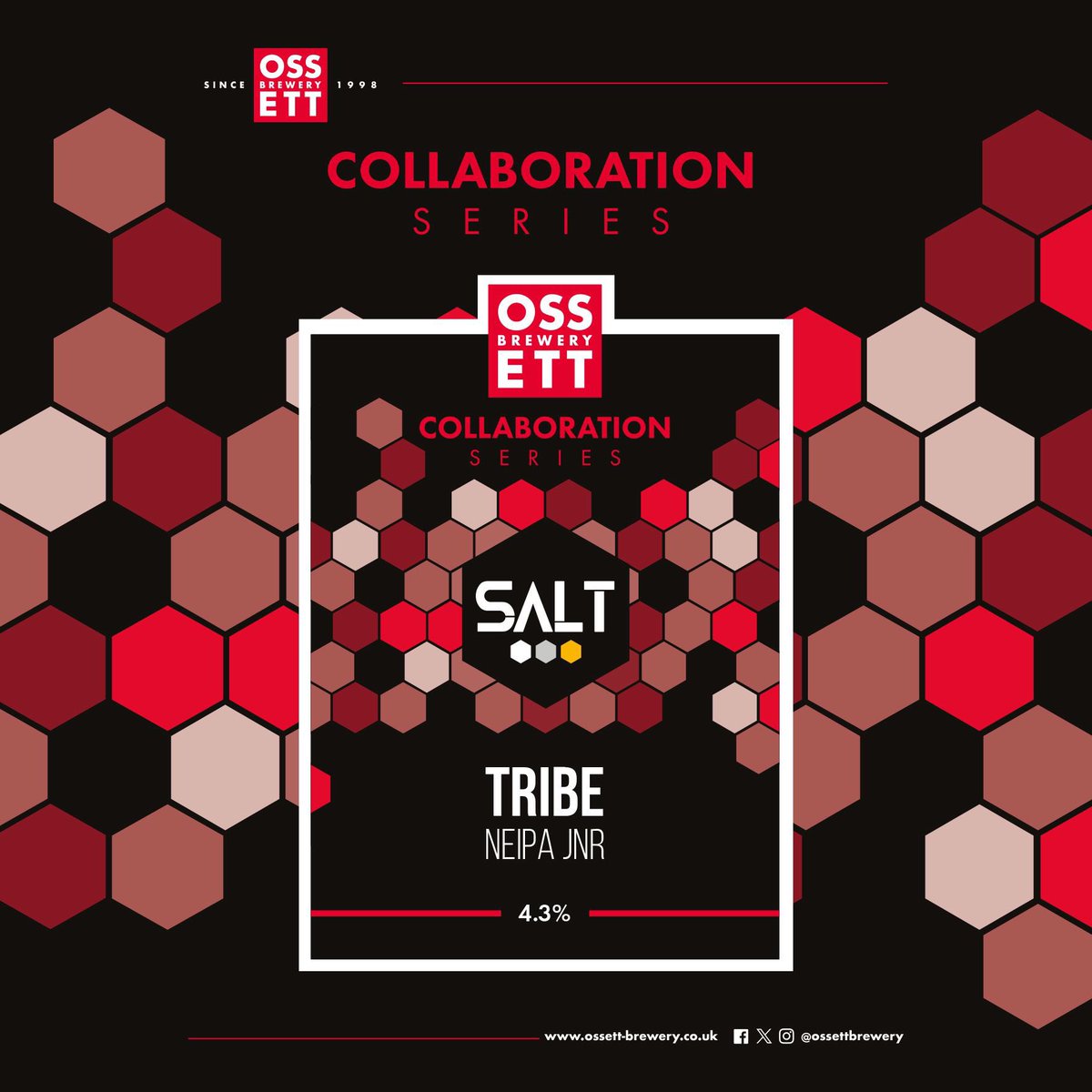 🤝 TRIBE 🤝 In collaboration with our sister brewery, SALT 🍻 A super hazy NEIPA-style cask ale. A grist of pale, oat and wheat malts results in a straw-coloured beer that is served hazy and vegan friendly. Order for your pub ⤵️ 📞 01924 261333 📧 sales@ossett-brewery.co.uk