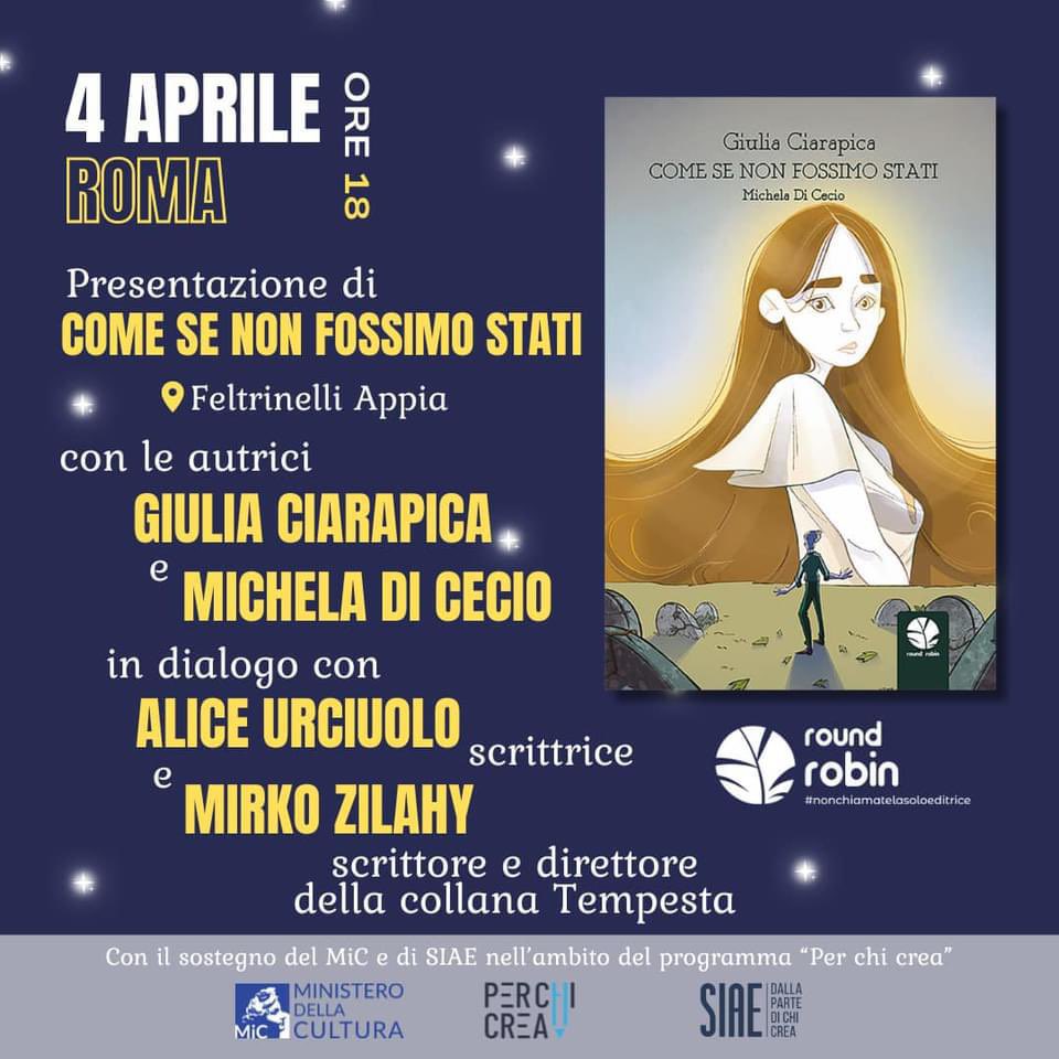 In attesa che passi #instagramdown, segnaliamo qui la presentazione di domani di @GiuliaCiarapix ♥️ Se siete a Roma, non mancate! @RoundRobined @amantilibri @TwittaLibro