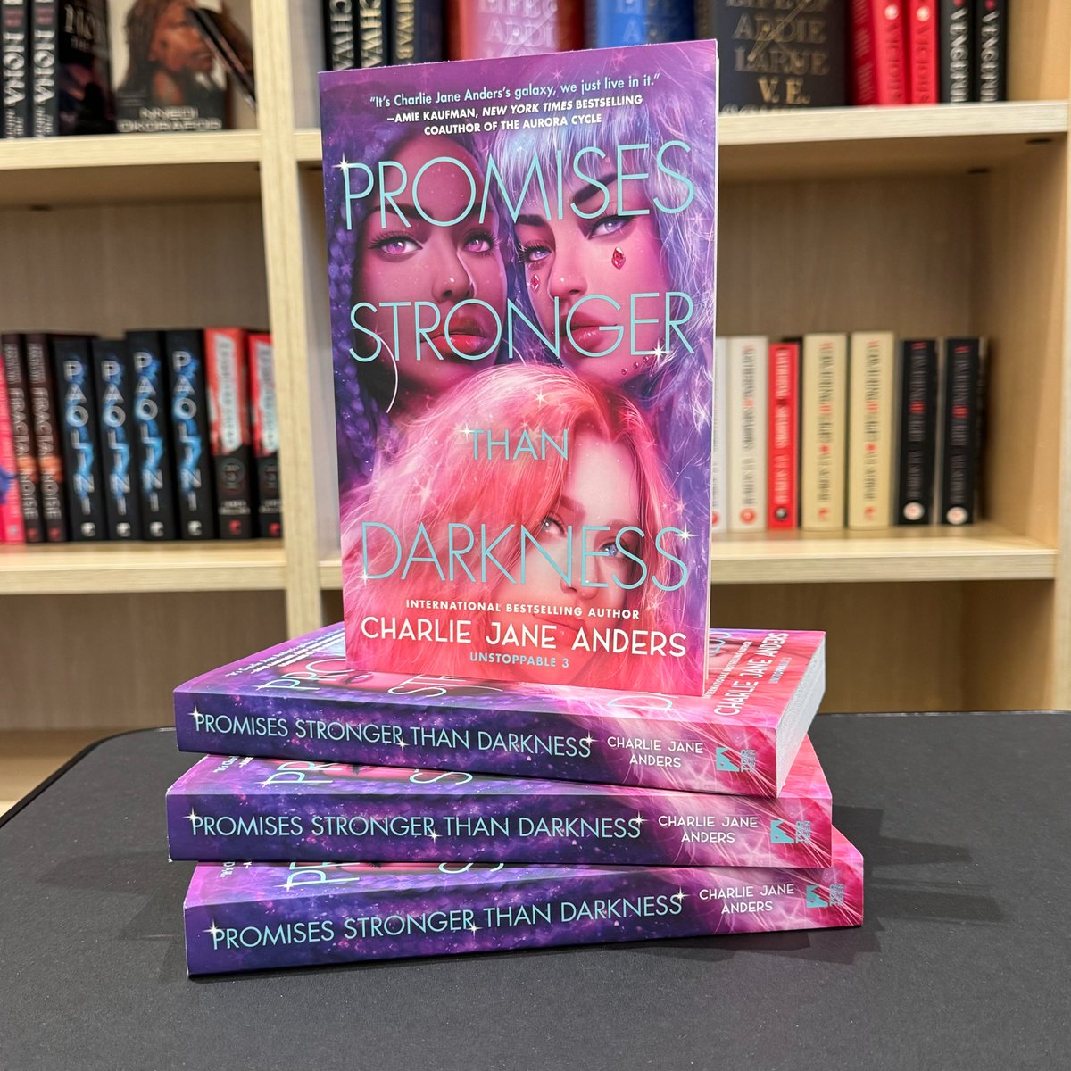 Lodestar Award finalist Promises Stronger than Darkness, the conclusion to Charlie Jane Anders' absolutely heart-stopping Unstoppable series, is now available in paperback!🌌