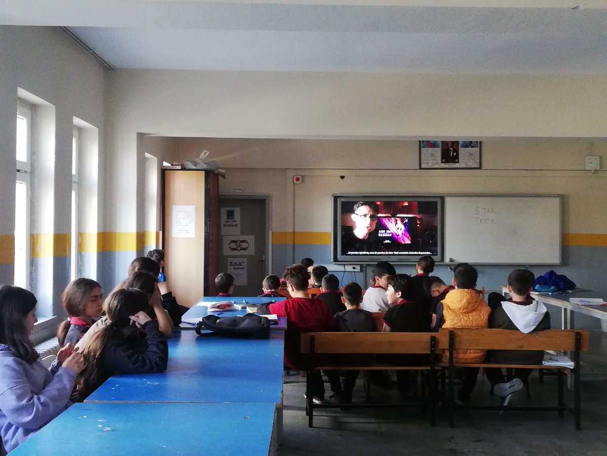 We are ready for the #FirstContactDay2024. It will be a great experience for our students, #etwinning project #Wellbeing4All . We made the research about the film #StarTrek. We prepared the planets and stars. We will watch #StarTrek on 5th April. @eTwinningDestek @23_ortaokulu
