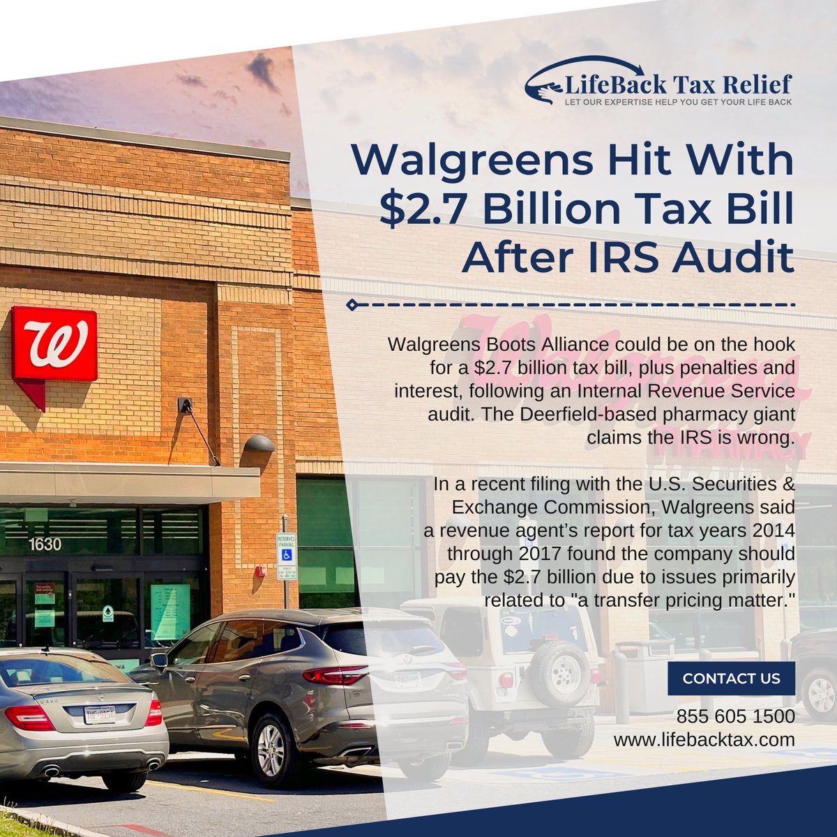 Facing the IRS: Walgreens Boots Alliance disputes a $2.7 billion tax bill over transfer pricing. The battle is on, but will the pharmacy giant prevail? 💼💰 

#taxtroubles #taxrelief #financialfreedom #taxseason #refundtime #2024taxes #fyp #viral #taxtips #backtaxes