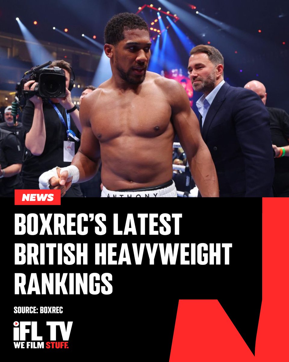 BoxRec's latest British Heavyweight top 10 📋 1️⃣ @AnthonyJoshua 2️⃣ @Tyson_Fury 3️⃣ @DynamiteDubois 4️⃣ @JoeJoyceBoxing 5️⃣ @DillianWhyte 6️⃣ @DerekWarChisora 7️⃣ @FabioWardley 8️⃣ @BigFrazeBoxer 9️⃣ @SolomonDacres 🔟 @DavidAdeleye Thoughts? 🤔 #BoxingNews | #BritishBoxing |
