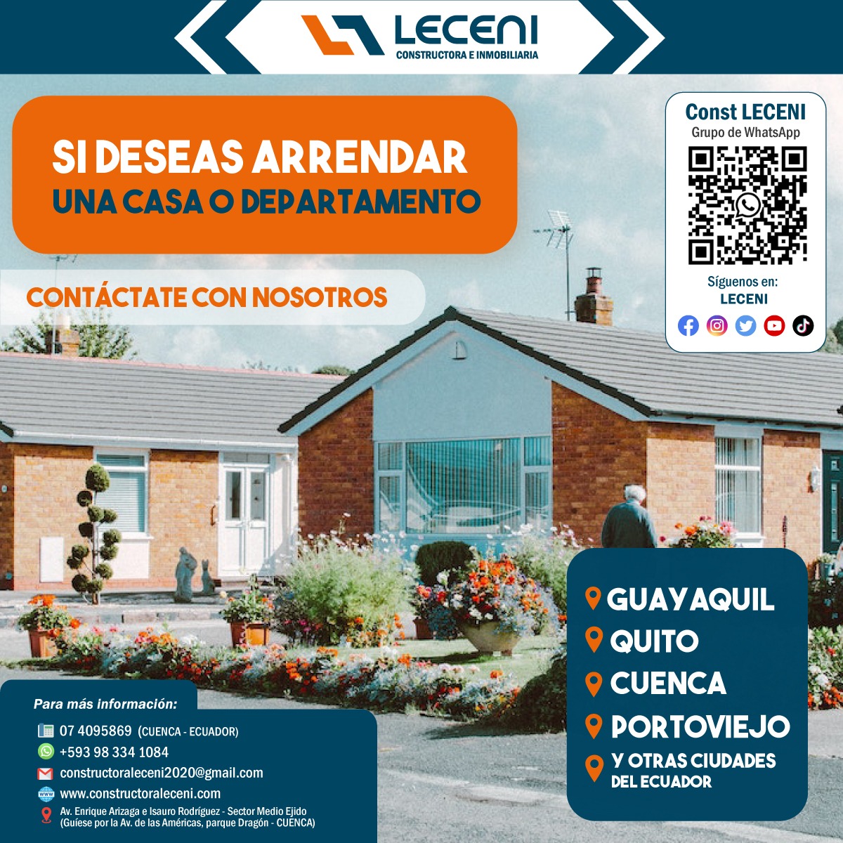 Leceni2022's tweet photo. #ConstructoraLECENI
¿Tienes un bien inmueble o departamento para arrendar y no sabes a quien acudir?
¡Nosotros te ayudamos!
@GadZamora @GChinchipe @GadPaquisha

Página web:
https://t.co/5FQDRchKmO https://t.co/r0lC8rfXzp
