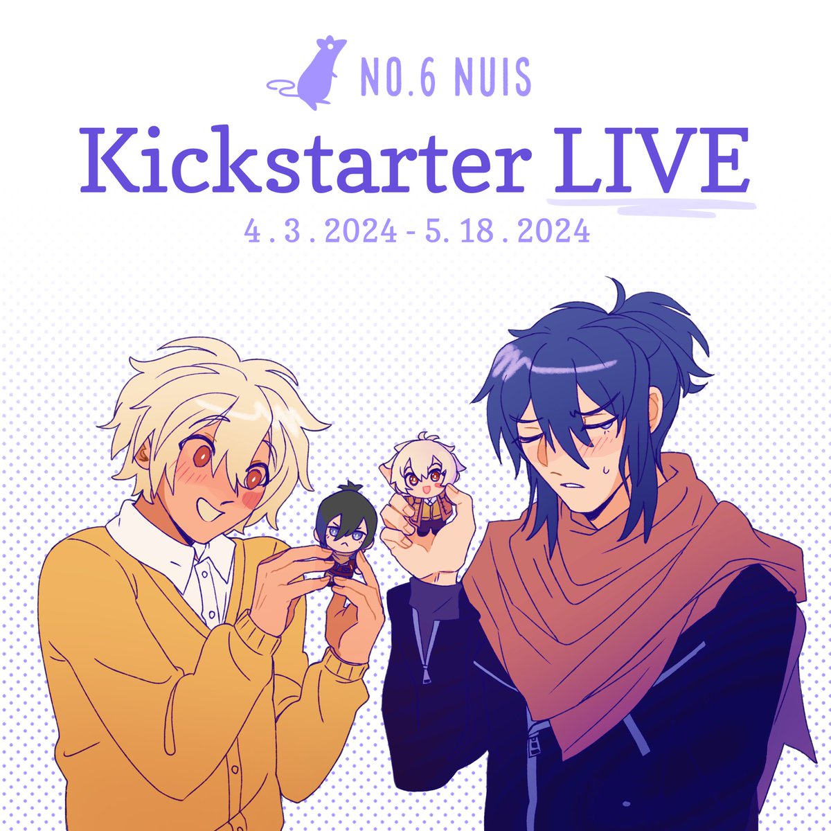 [RTs appreciated!] the time has finally come! The Nezushi nui kick/starter is LIVE 4/3 - 5/18! head to the KS page for info on tiers, bts, and more! Raffle info soon to come, keep an eye out! #no6 #nezushinuis #nezushi KS 💚 shorturl.at/ivCDZ 🐁 no6nuis.carrd.co