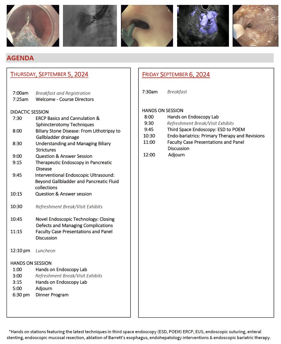 On behalf of our biliary and interventional endoscopy group, we are excited to announce the upcoming WashU Advanced Endoscopy course. September 5th/6th 2024. Outstanding lineup of lectures and faculty. Fellows hands-on course with travel grants available. See details attached.