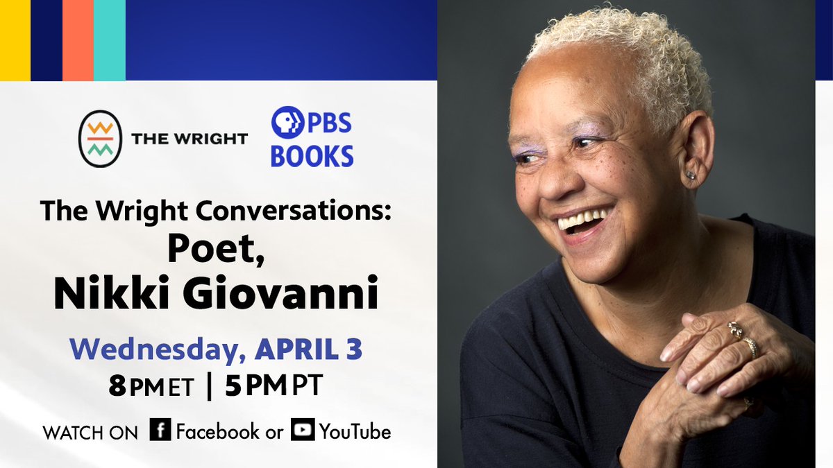 Celebrate #NationalPoetryMonth with the living legend, Nikki Giovanni!! Join @pbsbooks & @TheWrightMuseum to learn more about her life and work. Head to our Facebook page TONIGHT at 8pm.