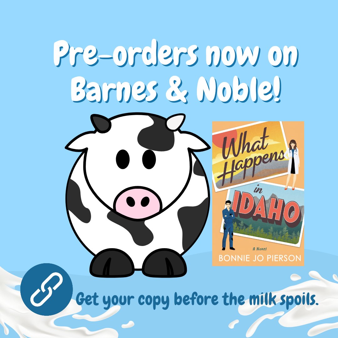 I like cows. Do you like cows? Did you know there's a cow in the first chapter of What Happens in Idaho?

Click on the link to pre-order! Link is also in bio. 

#preorder #WhatHappensinIdaho #booktwt #bookworm #author #romance #romancereader #romcom