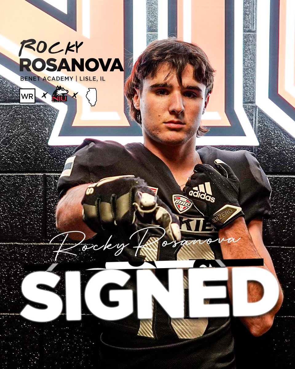Our newest wideout addition to the Huskie Family is <a href="/rockyrosanova/">Rocky Rosanova</a> from Benet Academy out of Lisle, IL! 

#NSD24 | #Loyal2TheP4ck 🤘🏽🐾