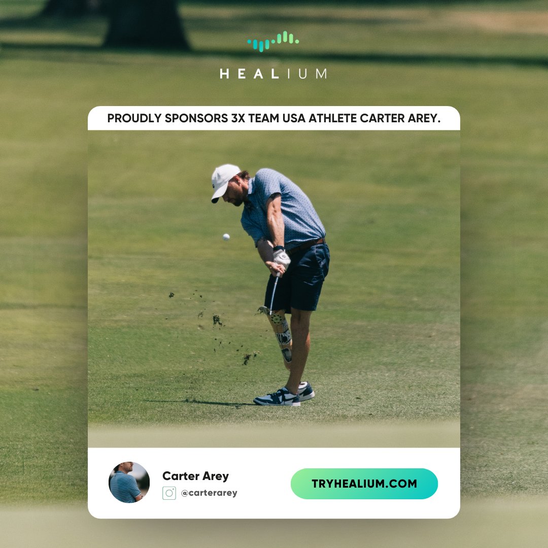 We are pleased to announce that Healium is proudly sponsoring the incredible Carter Arey, a 3x Team USA athlete and world-ranked adaptive golfer! Carter's journey with Healium goes beyond the golf course, using our app to clear his mind and master the art of visualization. As…