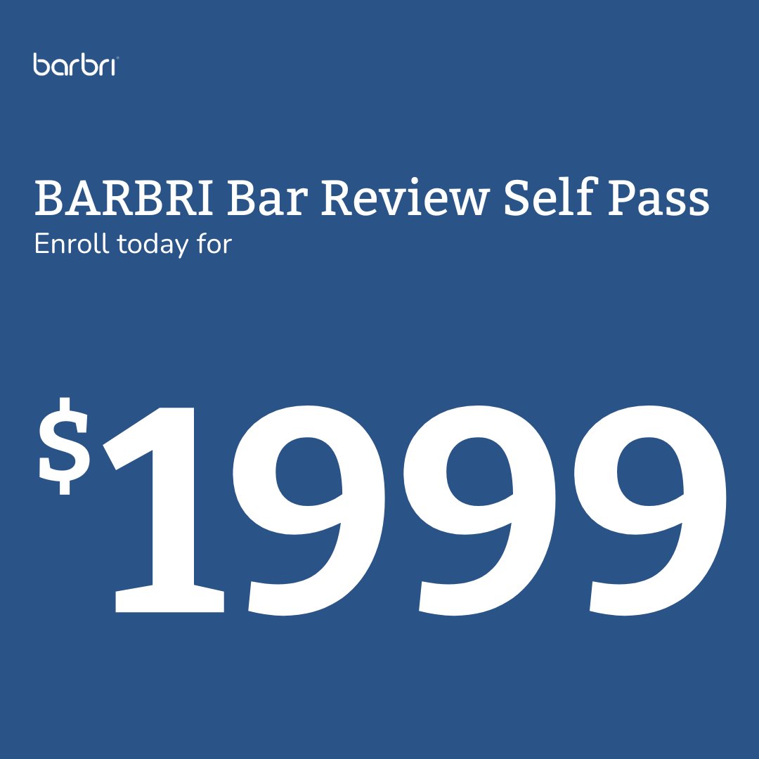 How does BARBRI give you a competitive advantage? With unique-to-you study solutions. - MBE simulator and pass predictor. - Adaptive Personal Study Plan. Secure your spot today! Experience the BARBRI advantage with BARBRI Self Pass for just $1,999. bit.ly/BARBRIENROLL