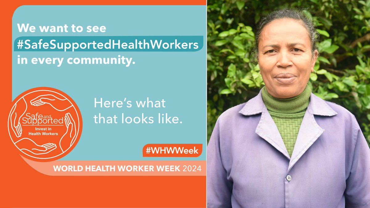 “CHWs are role models in the community - someone the community trusts to guide them to care. I've been a CHW for 26 years and love my job because I get to use my skills to do good for the people around me.”

- Eugénie, Community Health Worker

#WHWWeek #SafeSupportedHealthWorkers