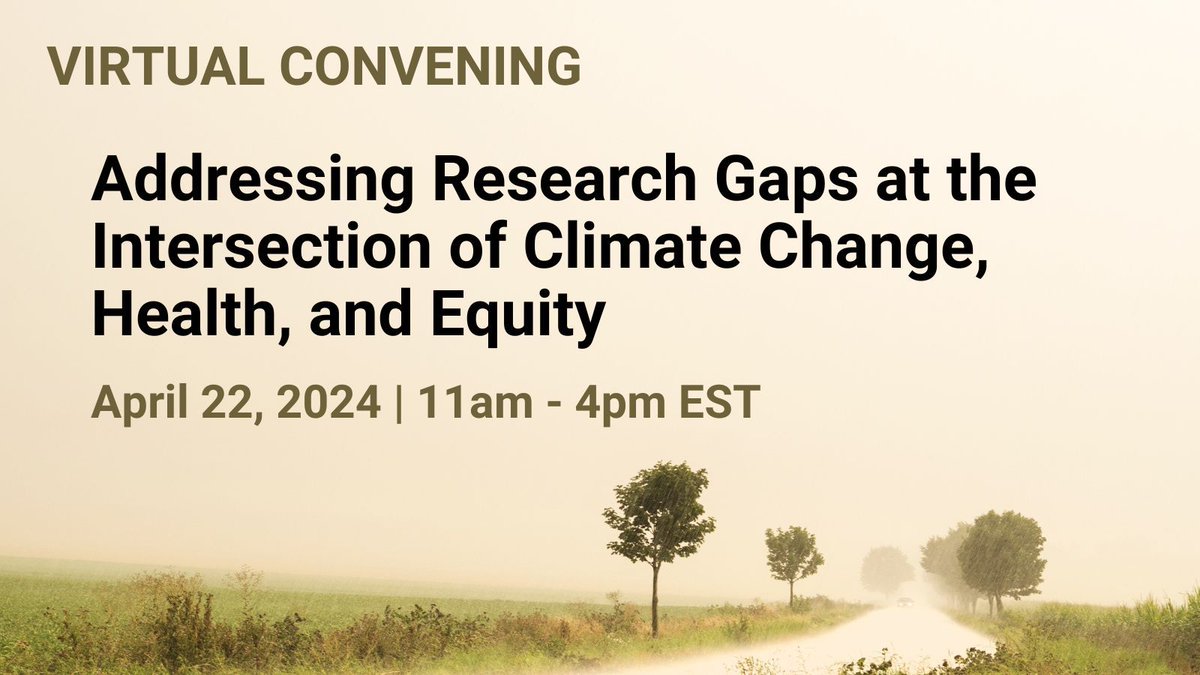 Register for NAM virtual convening on Earth Day to discuss the complex interactions between climate change, health, and equity: buff.ly/496YYsB #ClimateActionforHealth