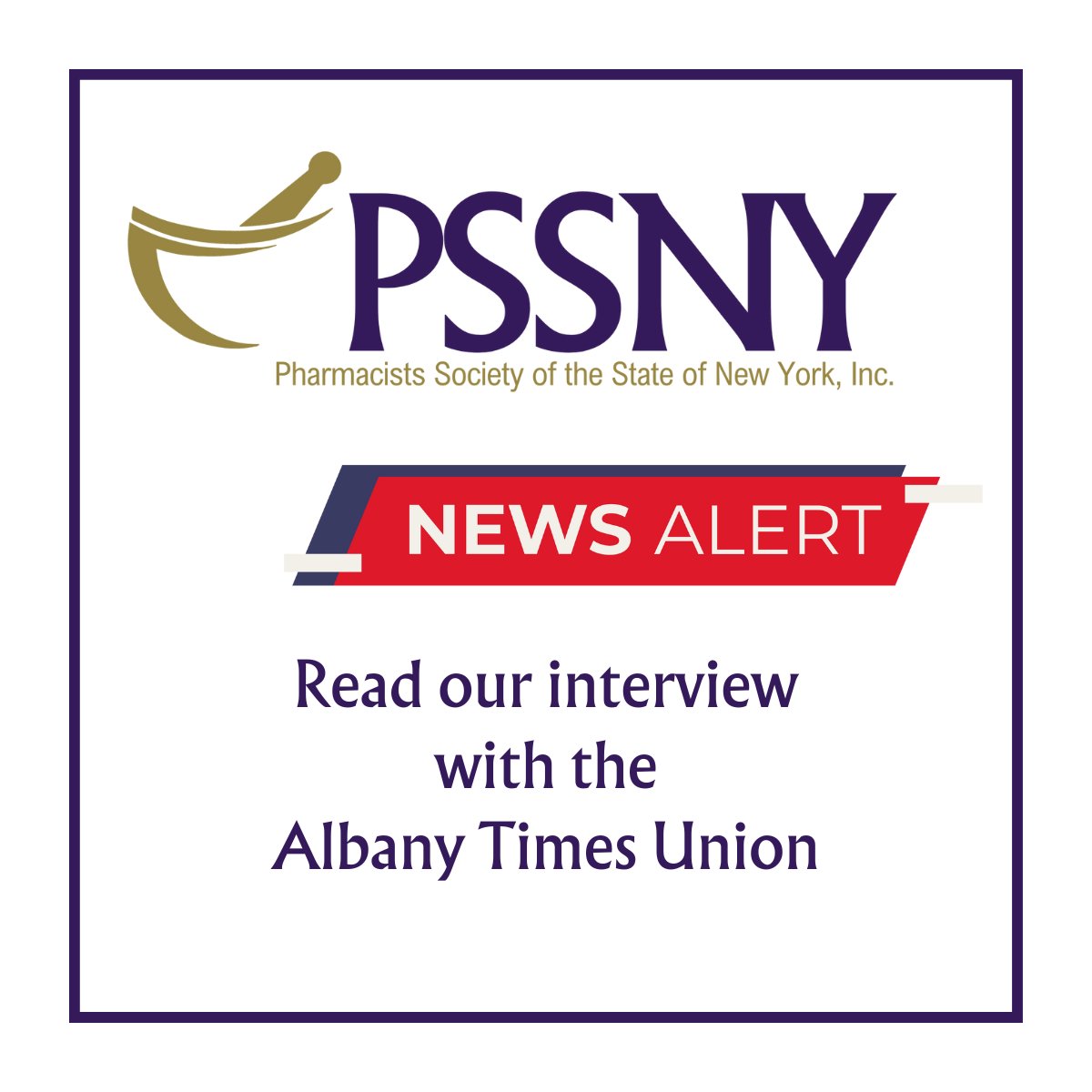 PSSNY Board Chair and Owner of Bartle’s Pharmacy Heather Ferrarese, PharmD was recently interviewed by the Albany Times Union to discuss the cyber attacks against Change Healthcare. Full story: loom.ly/TUuGLGg #PSSNY #NYPharmacists #ChangeHealthcare #InTheNews