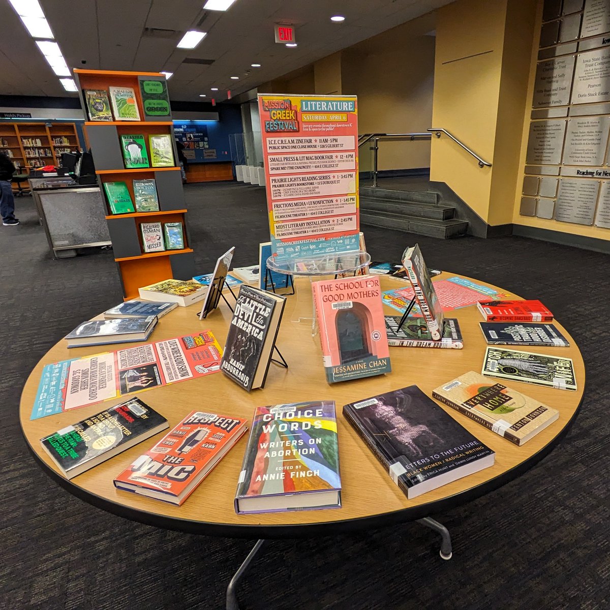 Iowa City Public Library (@icpl) on Twitter photo Check out works from writers and publishing houses featured at <a href="/missioncreekic/">Mission Creek</a> on the first floor until Monday, April 8! ow.ly/JiMn50R7x0x Check out works from writers and publishing houses featured at <a href="/missioncreekic/">Mission Creek</a> on the first floor until Monday, April 8! ow.ly/JiMn50R7x0x