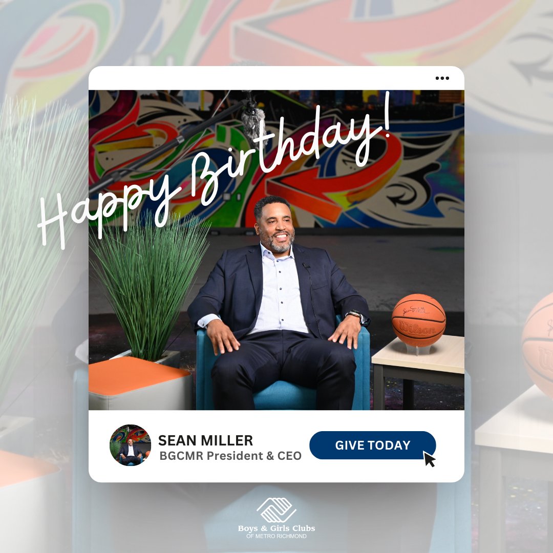 Sean Miller, President & CEO of BGCMR, is celebrating his birthday this Saturday. He is an inspirational leader and a compassionate mentor who has touched countless lives. For his birthday, Sean is asking you to make a gift to BGCMR. Click here to support: loom.ly/b-40KnI