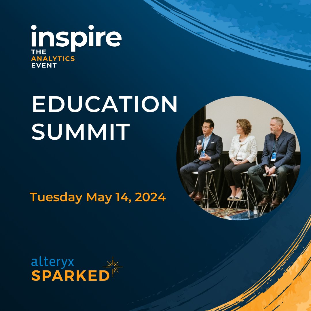alteryx's tweet image. University Educators: Experience the cutting edge of education at the SparkED Education Summit at Alteryx Inspire in Las Vegas, May 14th. Learn about our special offer for educators here: ow.ly/3Ea250R75ZI

#AlteryxSparkED #Inspire #DataAnalytics #BigData #AnalyticsForAll