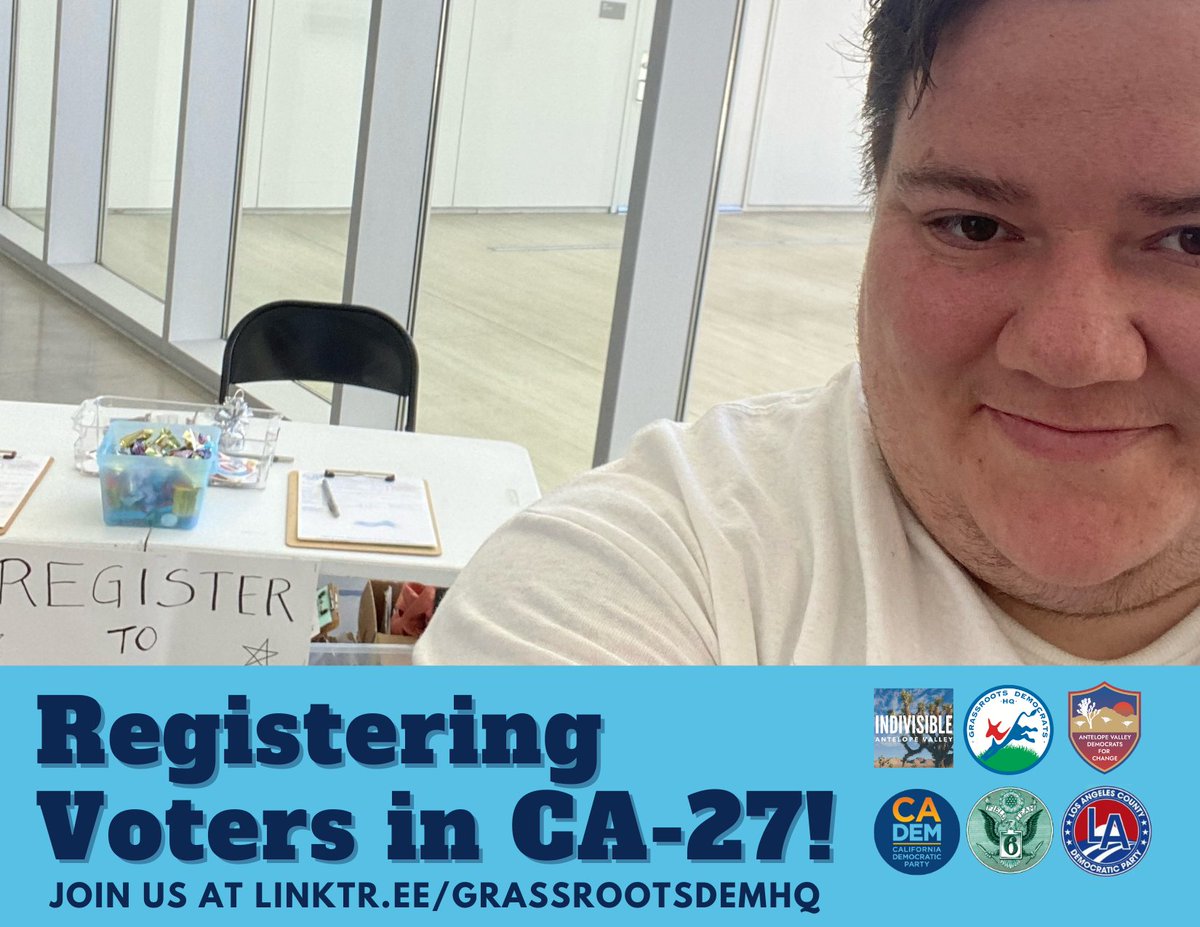 Back in action registering young voters in Lancaster! The #YouthVote will be essential to electing @gtwhitesides in November! Can we count on you to join us for a volunteer shift in CA-27? Sign up NOW! Link in bio
