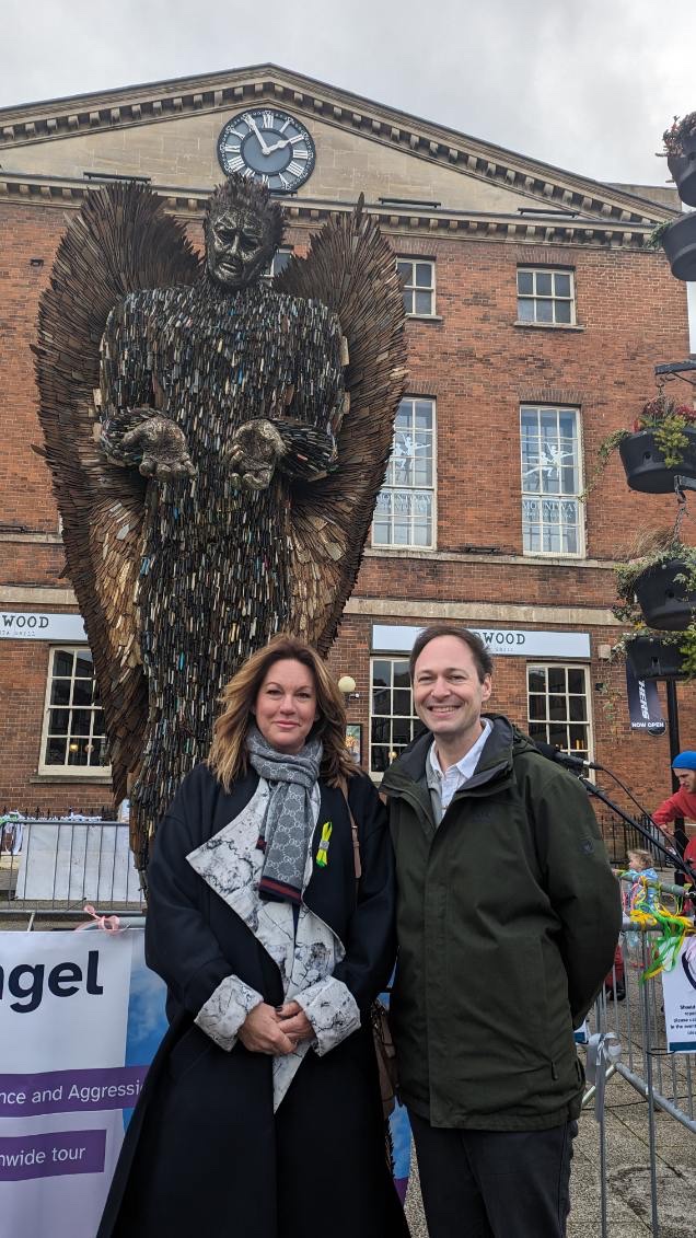 The Knife Angel was unveiled today in Taunton for the start of a month long awareness campaign. Our founder Adam spoke at the unveiling with Emma Webber. SAV will be delivering workshops to young people across the Taunton and Somerset area.