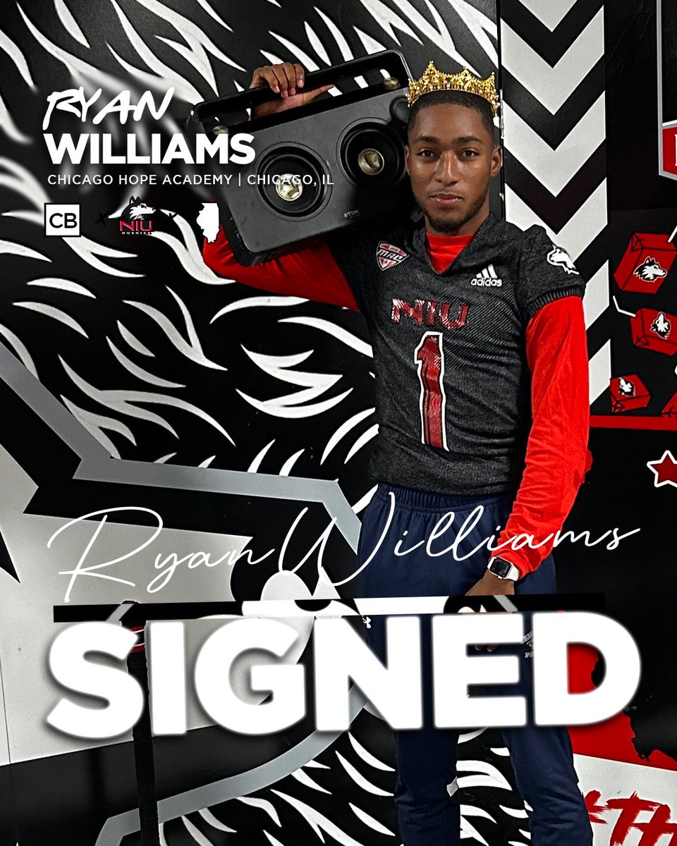 NIU Football (@niu_football) on Twitter photo Our newest cornerback addition to the Huskie Family is <a href="/rw_2_/">Ryan Williams</a> from Chicago Hope Academy out of Chicago, IL!
#NSD24 | #Loyal2TheP4ck 🤘🏽🐾 Our newest cornerback addition to the Huskie Family is <a href="/rw_2_/">Ryan Williams</a> from Chicago Hope Academy out of Chicago, IL!
#NSD24 | #Loyal2TheP4ck 🤘🏽🐾