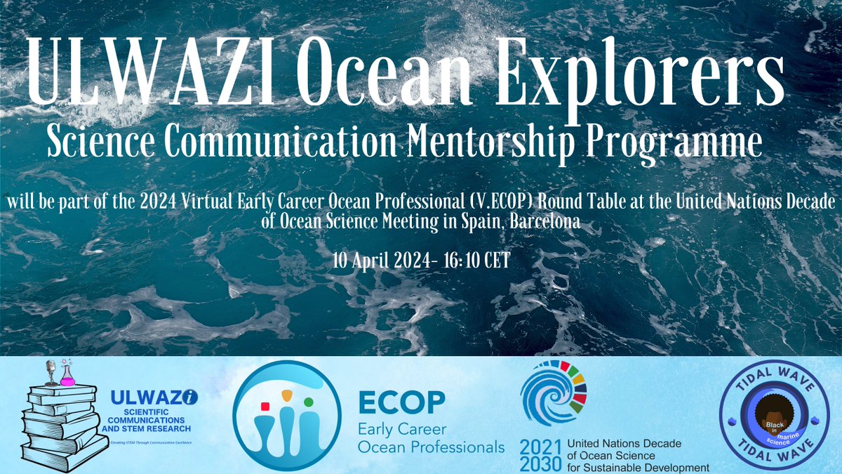 #ULWAZISciComm Ocean Explorers is making waves at #UNOceanDecade. We will be contributing to one of the round tables at the meeting. 

#OceanExplorers #STEMEducation #BlackInMarineScience