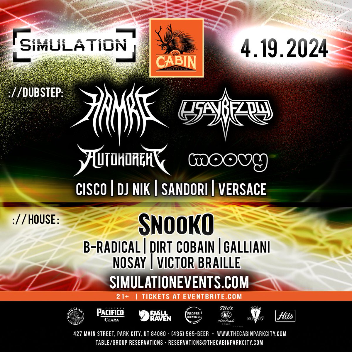 :// Simulation - Park City (Utah) FULL LINEUP 21+
Simulationevents.com