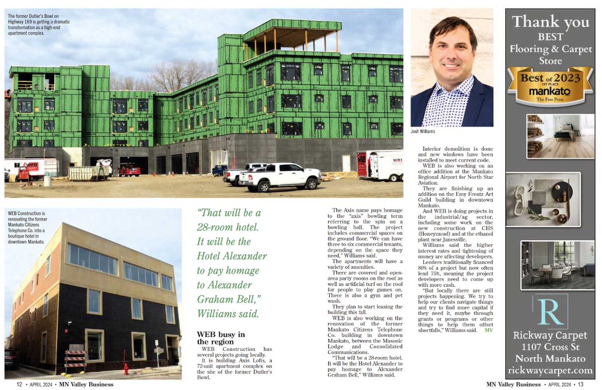 Hot off the Minnesota Valley Business News (@mankatonews) Press!

#commercialconstruction #mankatomn