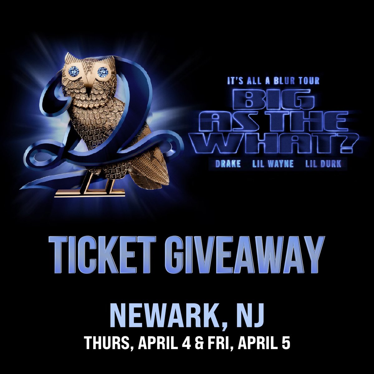 ITS ALL A BLUR TOUR TICKET GIVEAWAY We’re giving away a pair of tickets for nights 1 & 2 in Newark, NJ🔥 To Enter: RT and reply with your date of choice. We’ll randomly pick one winner for each night and each winner will receive 2 tickets 🎫