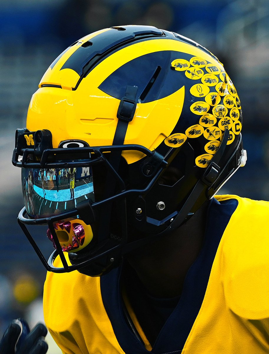 The Michigan football helmet is the most iconic piece of equipment in any sport (at any level). It's truly a work of art.〽️ 📸 #GoBlue