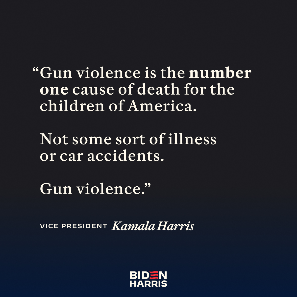 Congress must pass universal background checks, red flag laws, and an assault weapons ban. Americans deserve the freedom to be safe from gun violence.