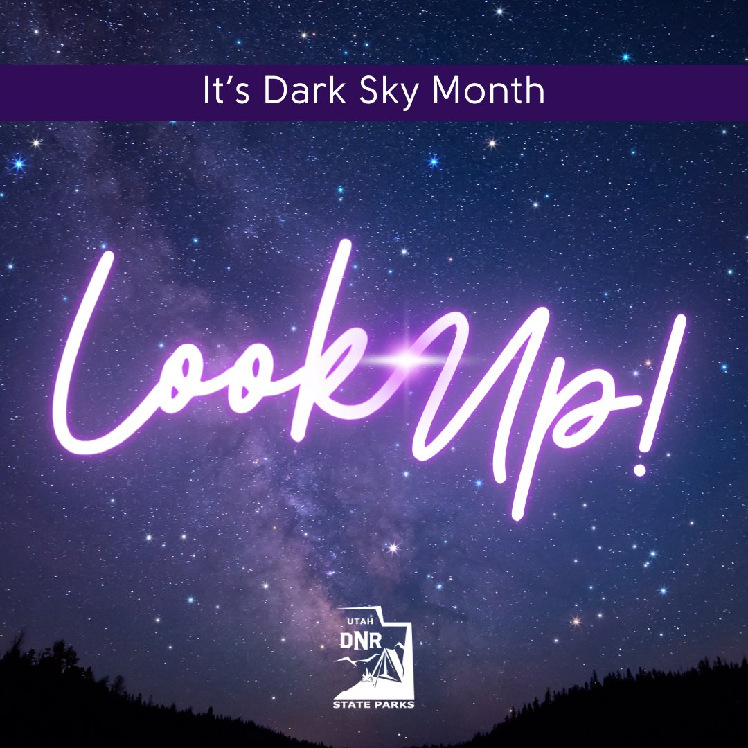 ✨ Get ready to be starstruck! ✨ This April, Utah State Parks invites you to gaze upward and discover the wonders of Dark Sky Month! From stargazing to solar eclipse parties, there's something for everyone to enjoy. Learn more: stateparks.utah.gov/activities/dar… See you under the stars!