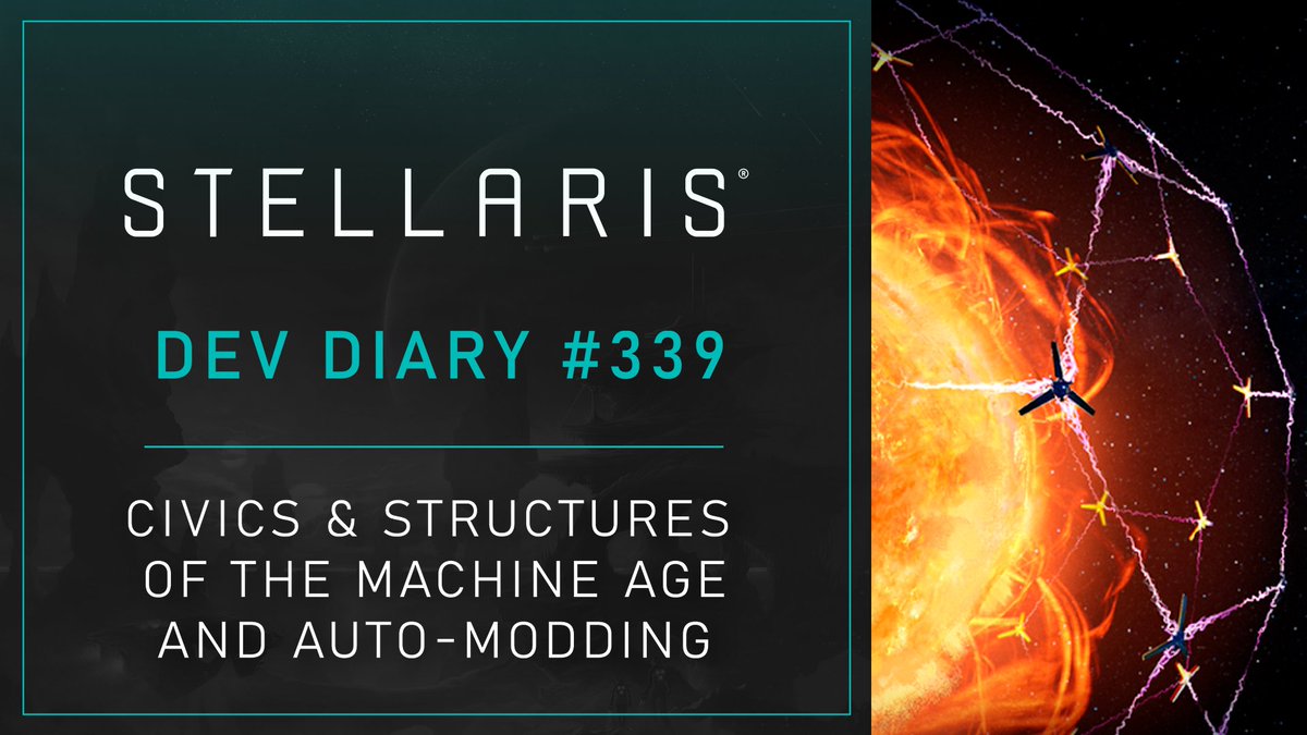 Today's the day to learn about each of the new civics that are part of The Machine Age! And what's better than one new structure? TWO new structures!! Read: Stellaris Dev Diary #339 - Civics & Structures of The Machine Age and Auto-Modding: pdxint.at/4amgx9r