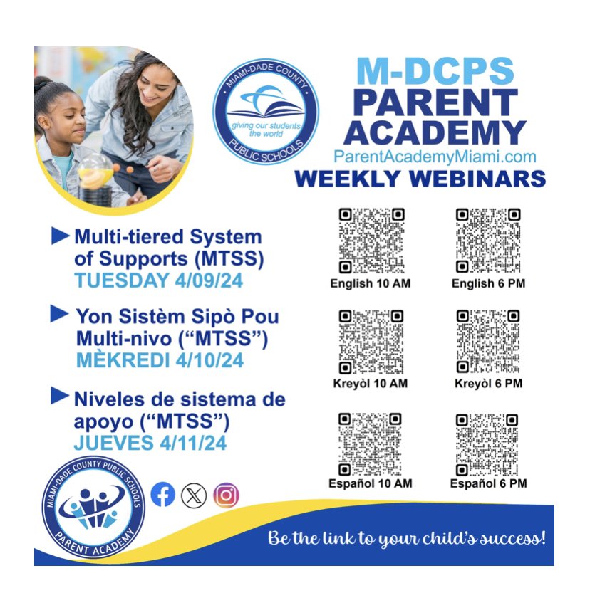 Don’t forget to register of the upcoming webinar! @ParentAcadMiami @SuptDotres @LDIAZ_CAO @trydiggs