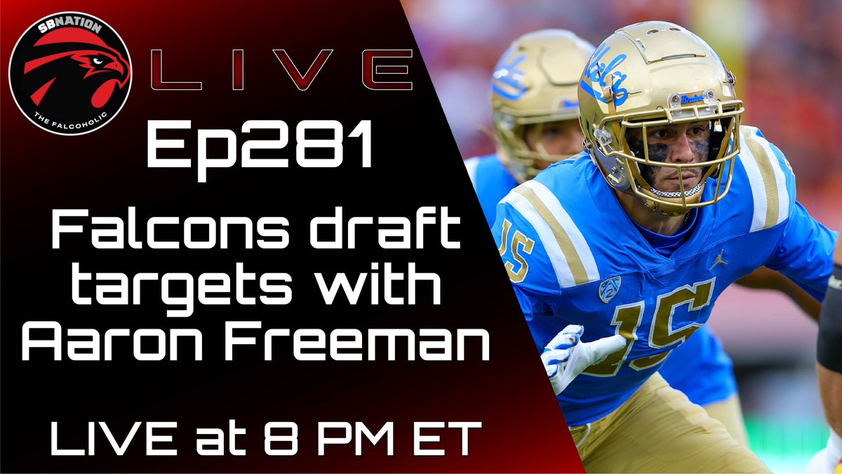 LIVE NOW with @lockedonfalcons to discuss the #Falcons top targets in the NFL Draft, the likelihood of trading down from 8, and our favorites fits for Atlanta on all three days. @TheFalcoholic @BleavNetwork 📺: youtube.com/live/qQWQ0sLq1…