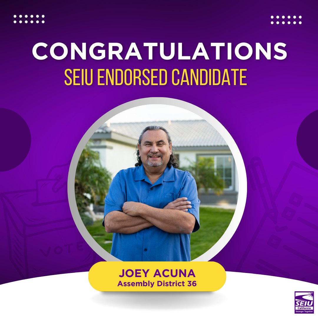 Congratulations to AD-36 candidate Joey Acuna on advancing to the general election!