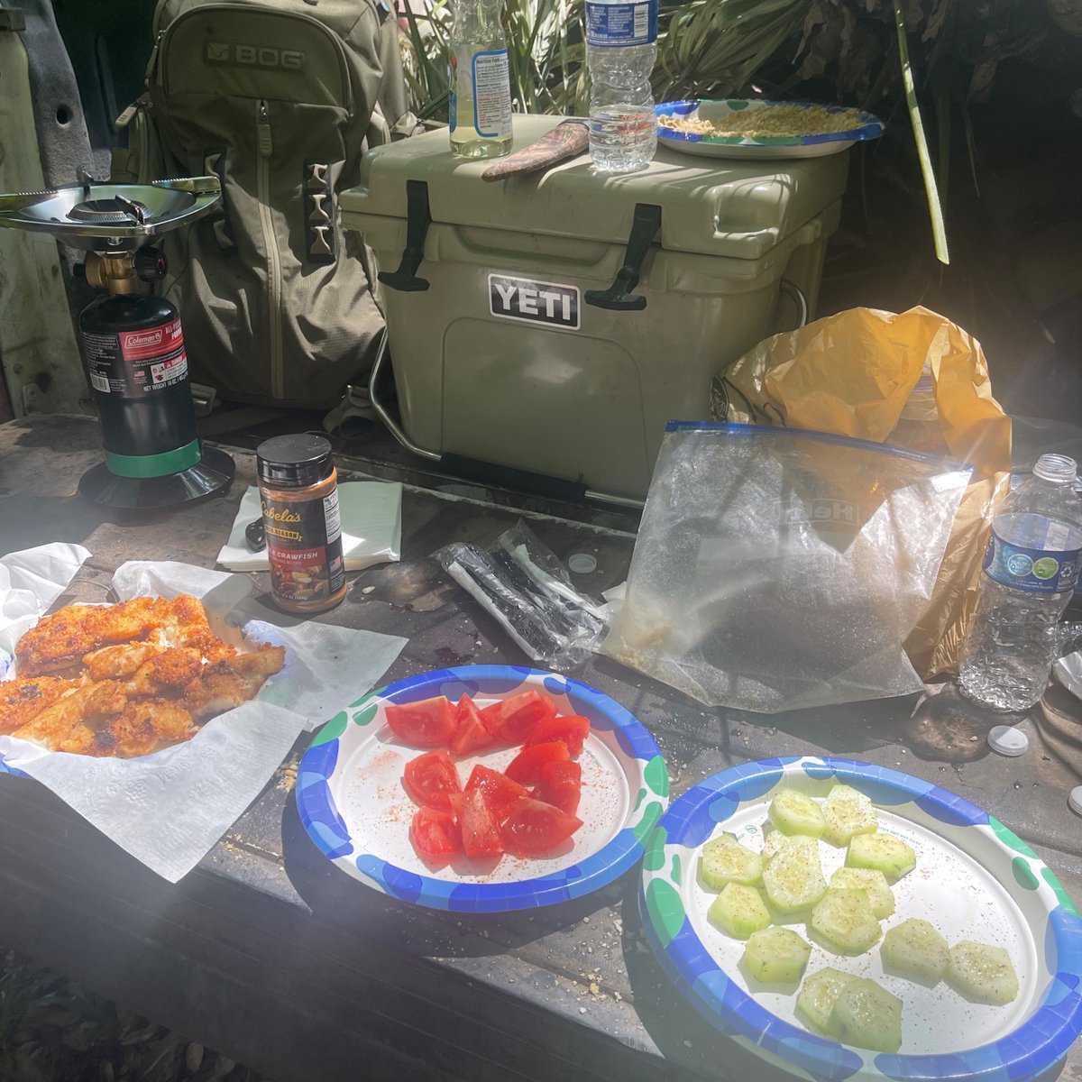 Caught some fish and fried them up!   What a great day! 🤤 🎣 

@YETICoolers |  @bog_pod  | @Cabelas |  @oeknives  
#everythingeichler #fulldrawoutfitters #builtforthewild #teamoutdoors #griptheunknown #makethecut #fishing #fisherman #camping #outdoorcooking #outdoorkitchen #food