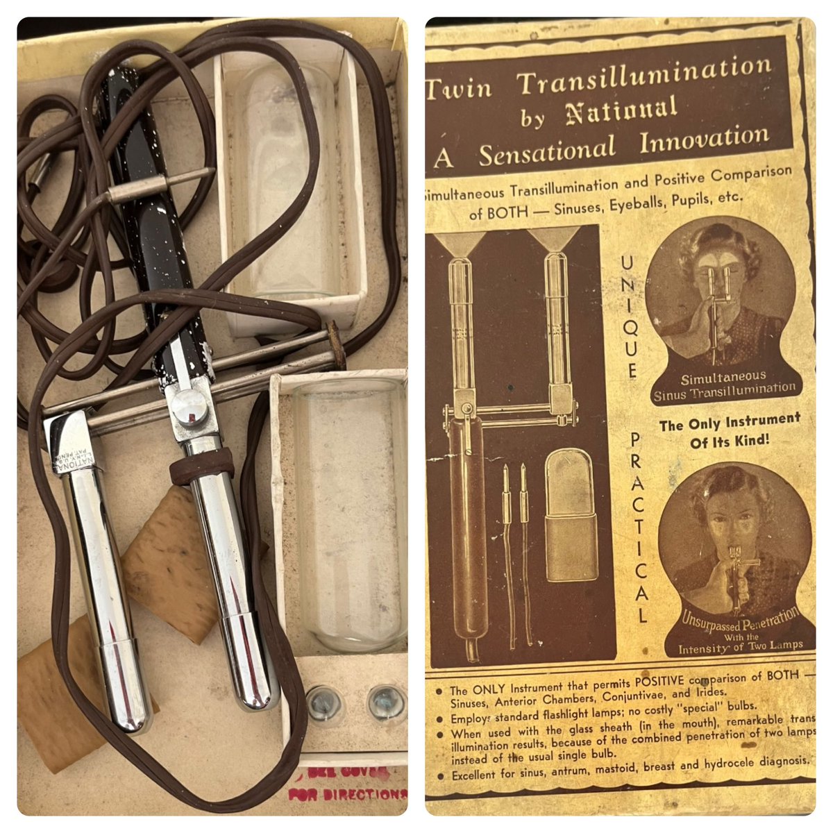 #SomethingNew We have lots of fab new objects inc: 📸 Gatehouse Casualty Dept 📸 Theatre - anyone familiar? Note the 👀 gallery 📸The Nurses’ home 💡& this one of a kind illuminator Only fluid lights up so can tell if a swelling is a cyst or solid👏 #Archive30