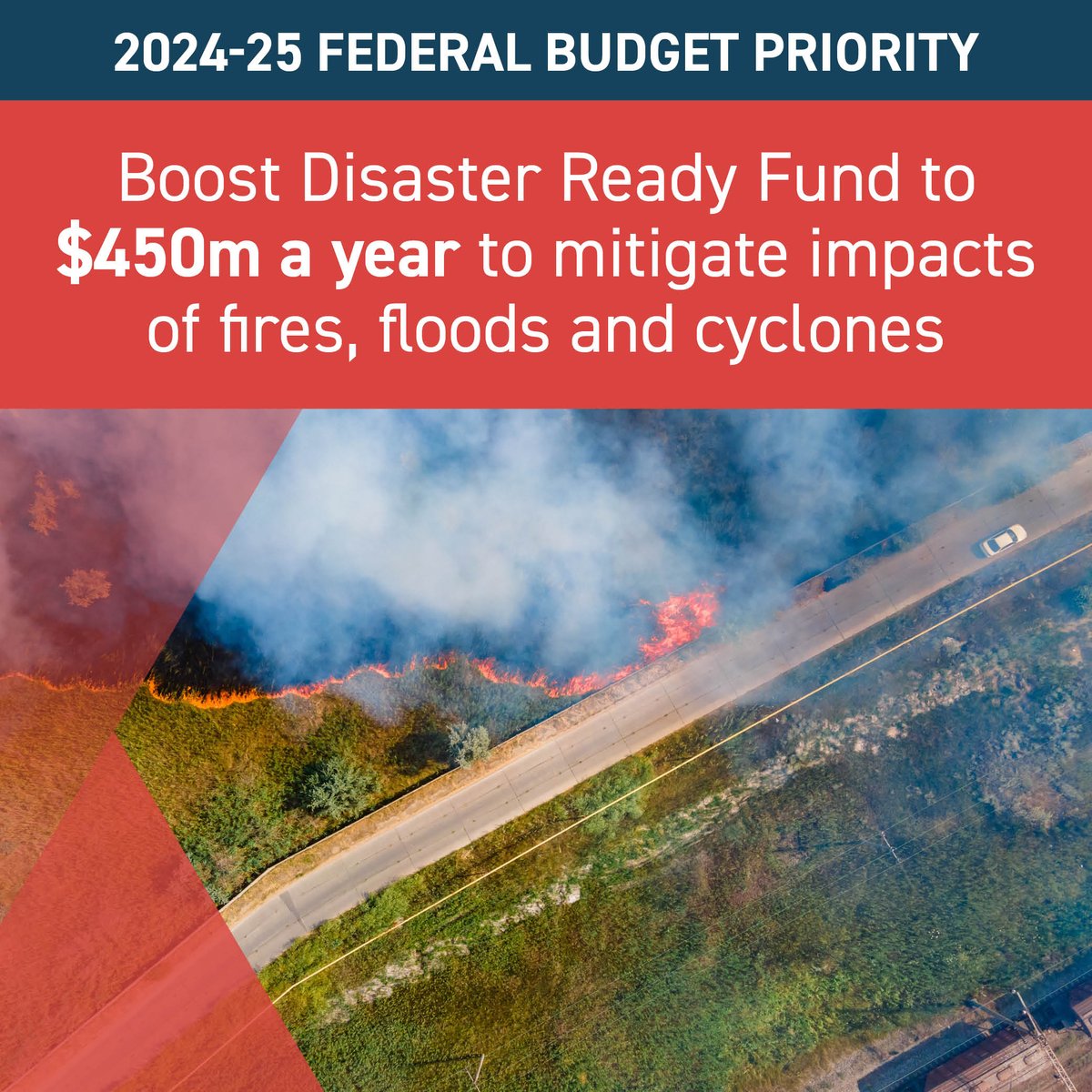 We want the Government to increase the Disaster Ready Fund by $250 million per year to protect #communities from natural #disasters. This will mitigate against the impacts of floods, fires and cyclones and save billions on #recovery each year. More👉 bit.ly/49lZOBR