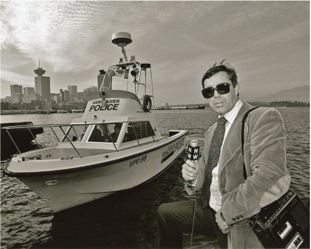 #RIP George Garrett - legendary reporter & a real gentleman @CKNW #IntrepidReporter @VancouverPD (photo: 1982)