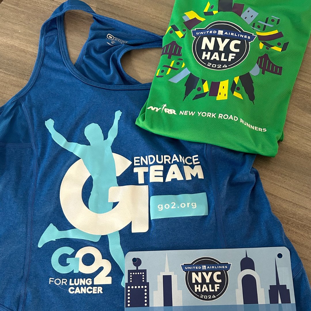 Confronting lung cancer one mile at a time! 👟 🏅 Thank you to those who ran the #UnitedNYCHalf on our behalf. We appreciate your support and dedication to the cause. Join our mailing list for updates on where we're racing next: go2.org/endurance #LCSM
