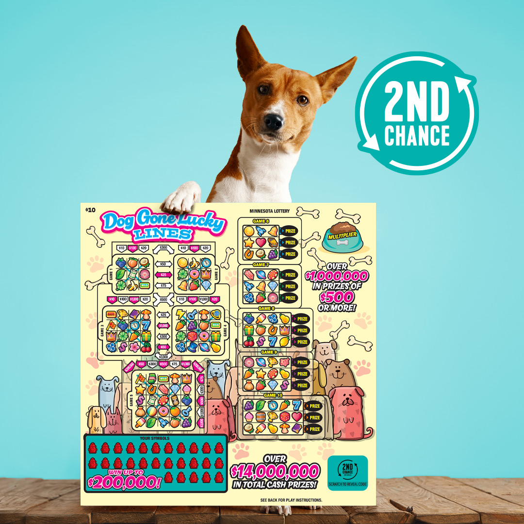 Anything is paw-sible when you say I'MN to a 2nd Chance 🐾 Enter non-winning Dog Gone Lucky Lines tickets for your chance to win a lottery prize pack that you and your pup can enjoy together: bit.ly/3VpTiGR