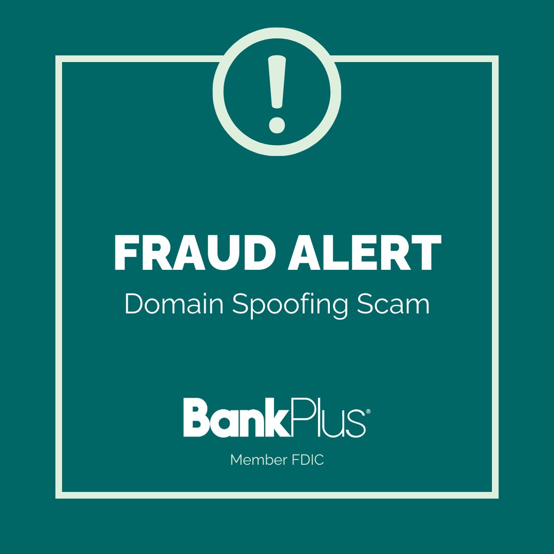 We have been notified of various scams impersonating BankPlus & other financial institution domains & webpages. BankPlus will never send you an email, text, or call asking for your personal info or requesting your online banking credentials. Read More: bit.ly/3J2WCR1