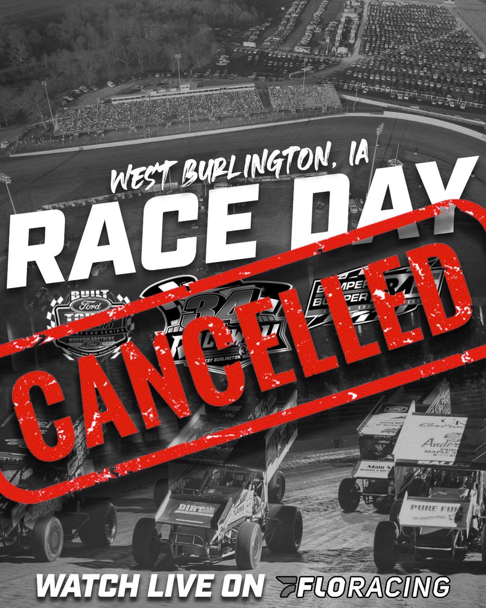 The combined rain and snow over the past few days has forced 34 Raceway management and IRA officials, in consultation with MOWA, to officially cancel the April 5-6 Morning Sun Farm Implement 410 Clash. Read the story here: irasprints.com/press/2024/art…