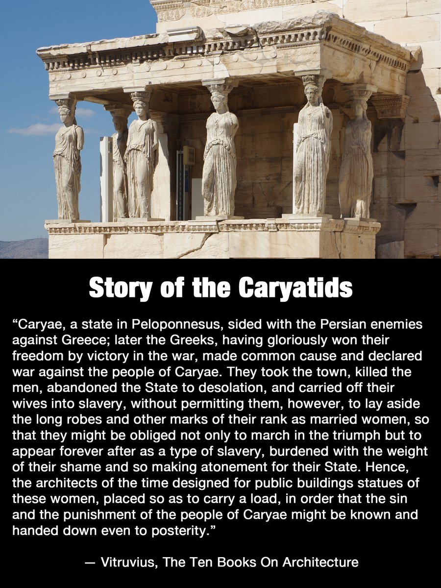 The Caryatid Porch of the Erechtheion on the Acropolis of Athens is a potent symbol, echoing through the ages, of what happens when you betray your own race: Those whom you betrayed will unite against you, burn your city to the ground, kill you, and enslave your women.