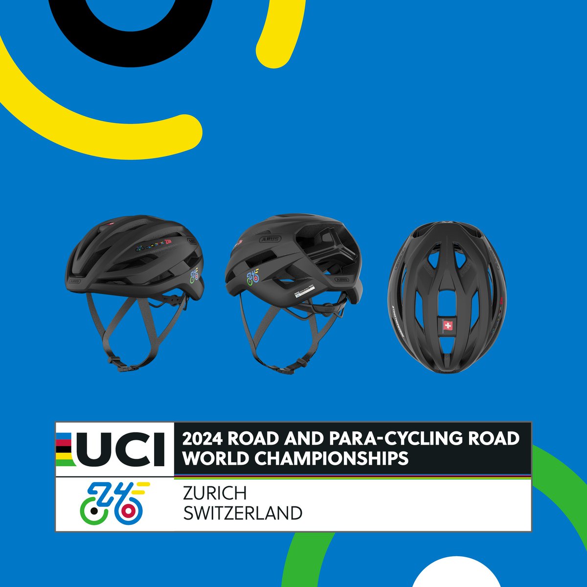 ABUS joins the Zurich 2024 family: As the Official Supplier for the UCI Road and Para-cycling Road World Championships in Zurich, ABUS focuses on safety – with secure bike parkings for everyone and exclusive helmets for our volunteers 💥 #TogetherWeRide #zurich2024