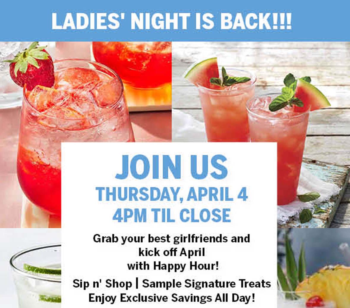 branson_landing's tweet photo. Ladies' Night is at the Southern Living Store - Branson Landing this Thursday, April 4 from 4 pm to 9 pm!
Grabby your besties and sign up here: https://t.co/txKrYCGYEv
#southernlivingstore #bransonlanding #ladiesnight #explorebranson https://t.co/AgP3yuWVcF