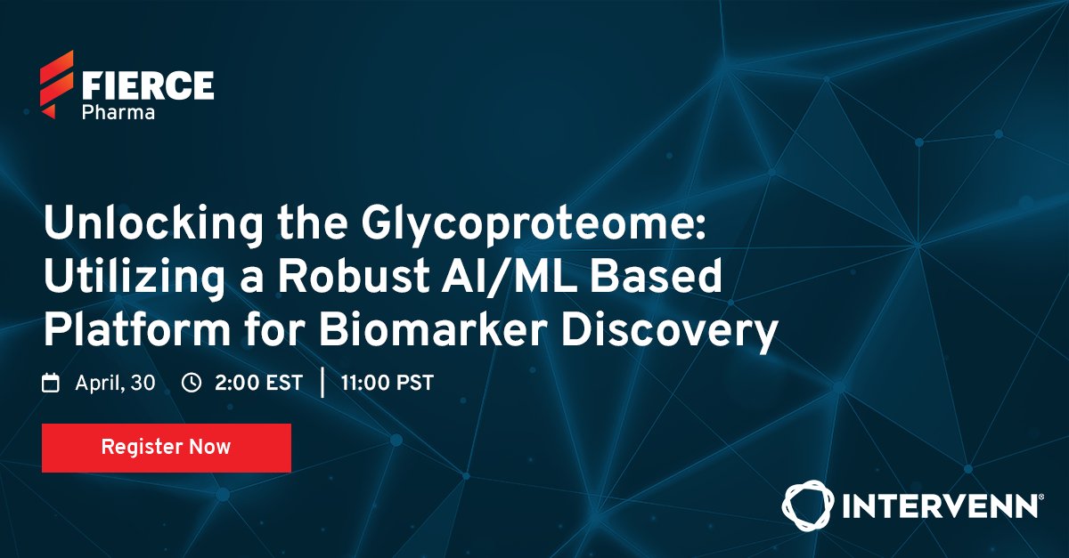 Join us for a webinar: 'Unlocking the Glycoproteome: Utilizing a Robust AI/ML Based Platform for Biomarker Discovery.' Sign up today!

📅 Date: April 30th, 2024
🕒 Time: 2:00pm ET
🔗 Register: fiercebiotech.com/premium/webina…

#Glycoproteomics #BiomarkerDiscovery #Webinar #CancerResearch