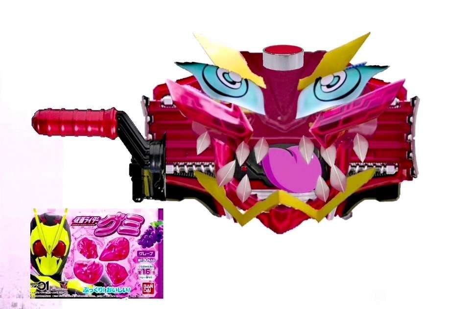 spoilerleak2's tweet photo. Summary of New Rider based on color's info so far 
>The main rider is purple and the theme element is "gummies" 
>The belt has handles like those from BUILD 
>The driver has big mouth that can eat snacks. https://t.co/hC5KnSUUKP