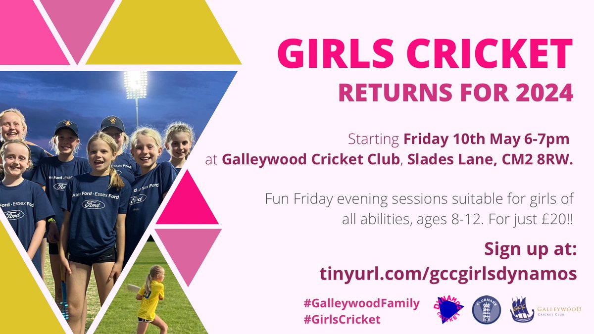 Is your daughter interested in giving cricket a go? Our Girls-Only Dynamos Cricket Course is the perfect introduction to cricket! Fun and friendly atmosphere with lots of brilliant games and activities. Oh and it’s just £20 for the whole summer! Tinyurl.com/gccgirlsdynamos