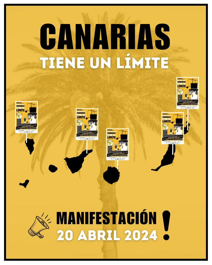 Este 20 de abril hagamos piña. Únete a la convocatoria de manifestación de tu isla para reclamar medidas urgentes a nuestras instituciones. #CanariasTieneUnLimite