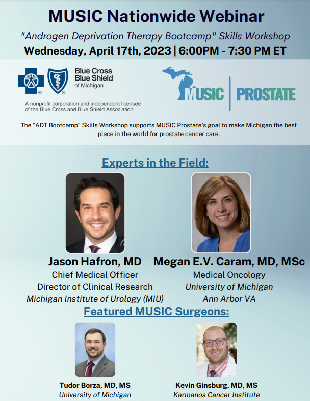 🚨 2 WEEKS! 🚨 The MUSIC Skills Workshop: ADT Bootcamp is happening Wednesday, April 17th from 6:00pm-7:30pm ET. ALL are welcome! Register Here: 🔗forms.gle/fJpDBhqciQrMWR… #QualityImprovement #ProstateCancer #Pca #ADT #MedOnc #urology #UroOnc @BCBSM @MichiganCQIs @megan_caram